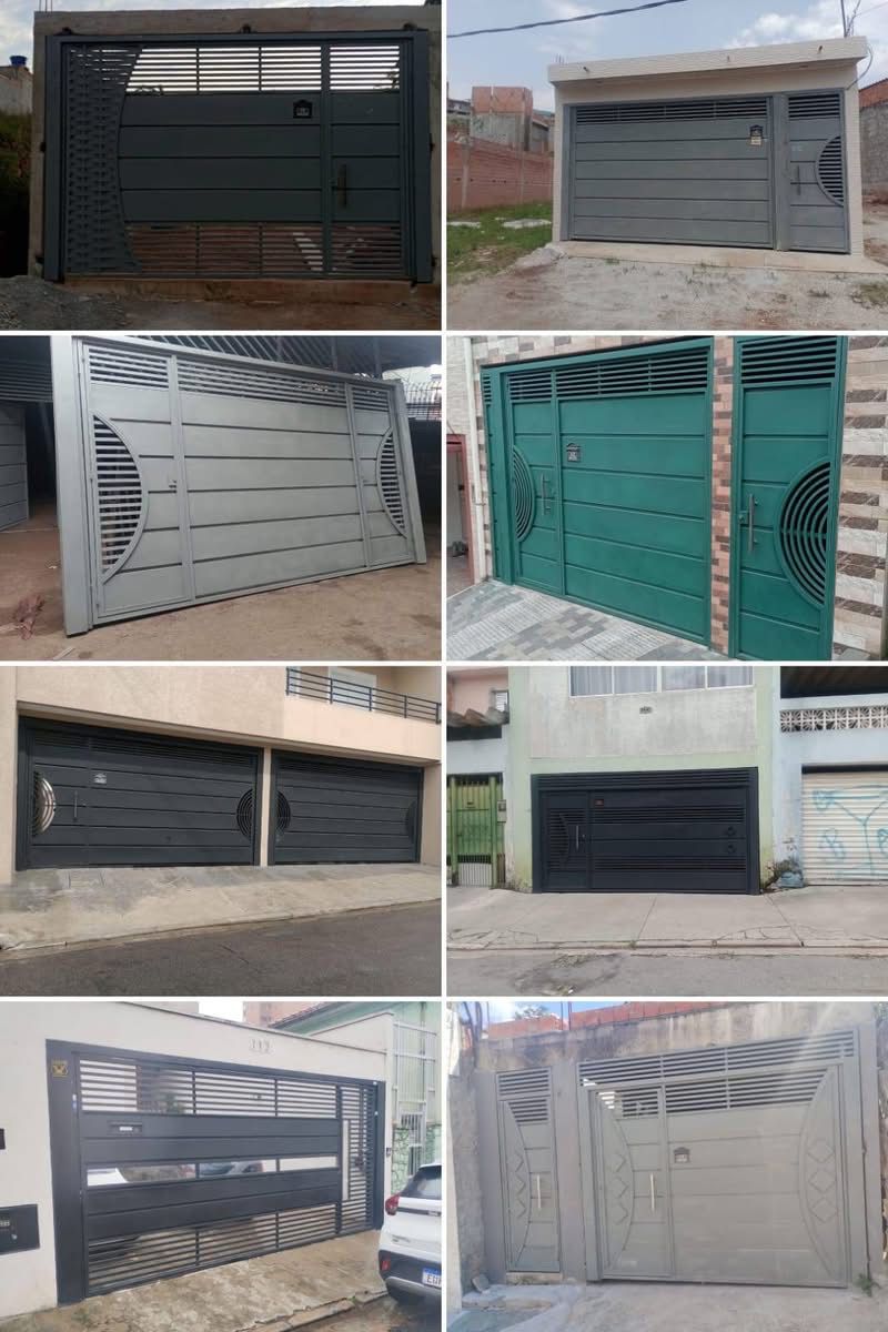 Portão basculante automático visto de fora